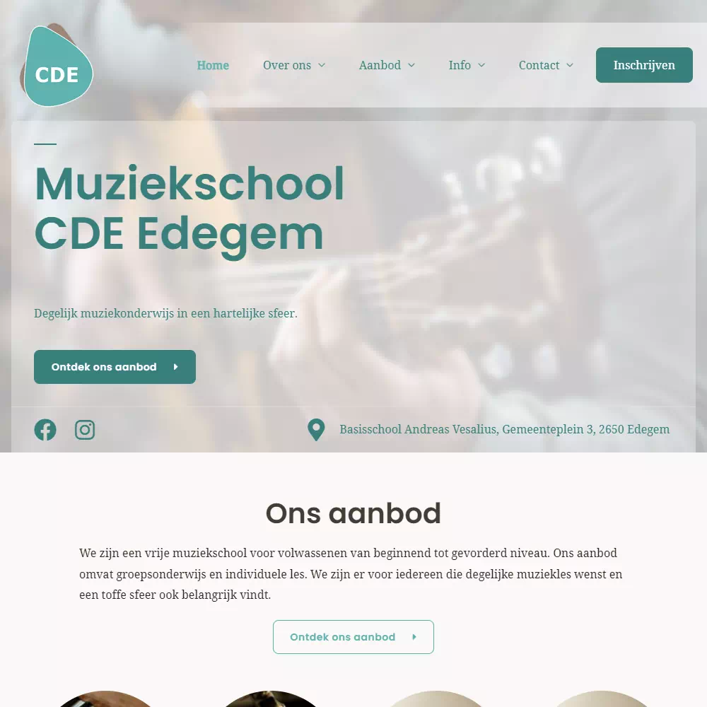 screenshot Muziekschool CDE