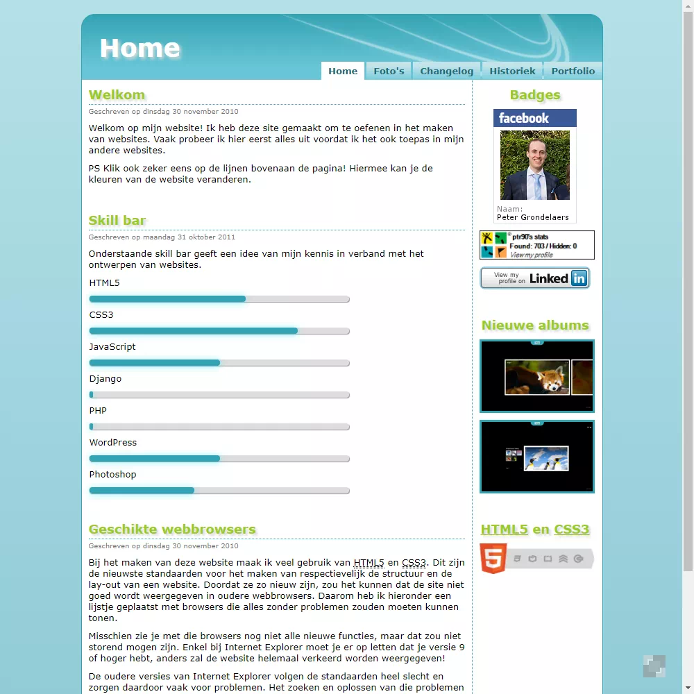 screenshot personal site